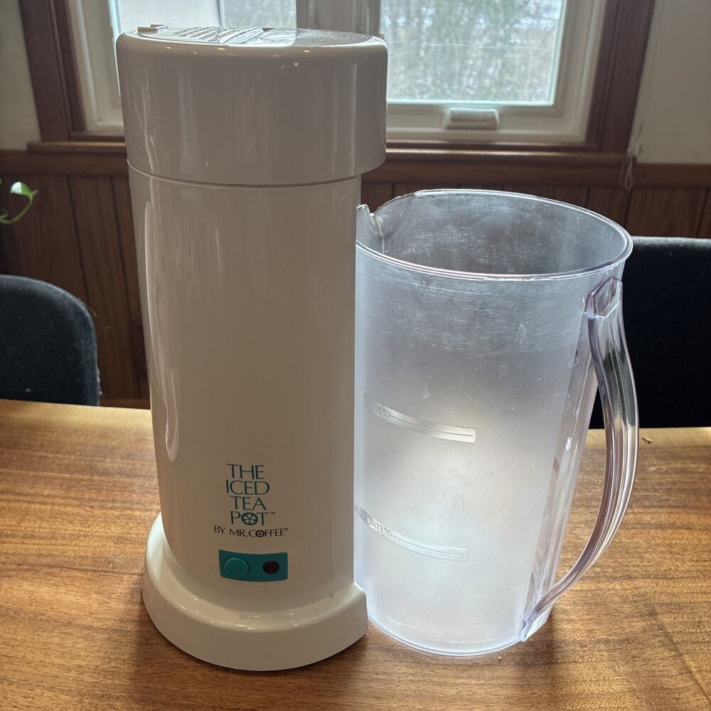 The Iced Tea Pot by Mr. Coffee Model TM1P Blue + Pitcher 2 quart 1995 parts*